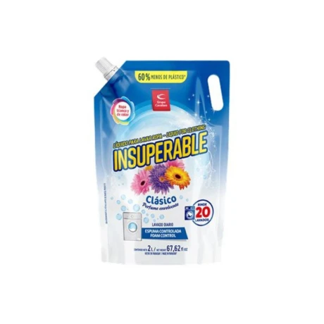DETERGENTE LIQUIDO PARA ROPA INSUPERABLE DOY PACK 2 LT CLASICO DETERGENTE LIQUIDO PARA ROPA INSUPERABLE DOY PACK 2 LT CLASICO