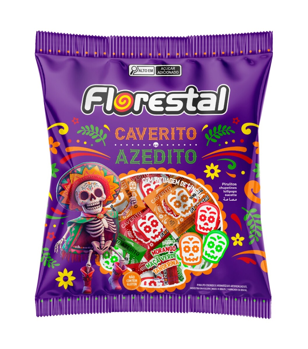 CHUPETIN PLANO CALAVERA ACIDA 300G/50U 