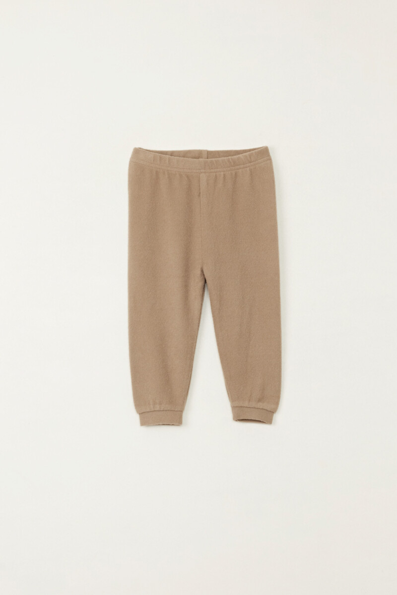 Set camiseta - pantalón lanilla Tostado