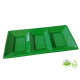 Bandeja Biodegradable Rectangular x3 Unidades Verde