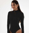 Body polera algodón elastano Negro