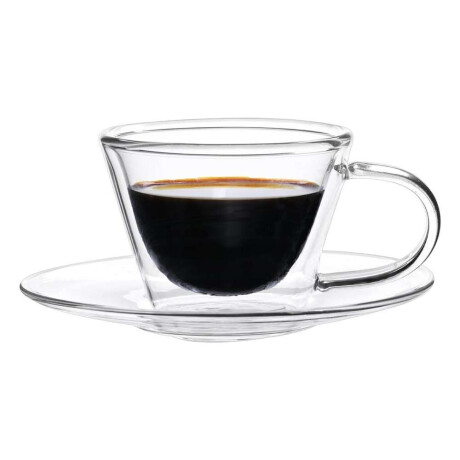 SET 2 TAZAS D.PARED C/PLATO 80ML BORO VARENNA