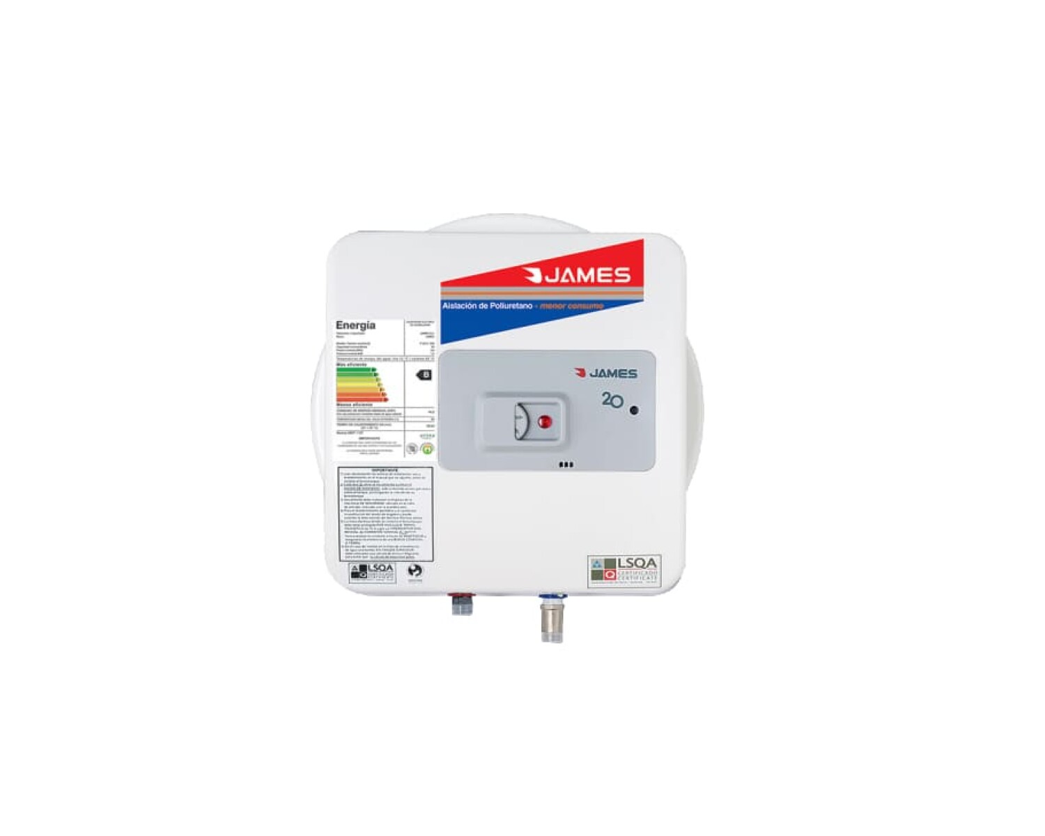 Calefon James 20L Con Tanque De Acero 