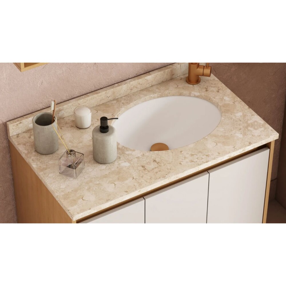 Mueble de baño Danubio Suspendido 80 cm mesada granito con lavatorio incorporado Mueble De Baño Danubio Suspendido 80 Cm Mesada Granito Con Lavatorio Incorporado
