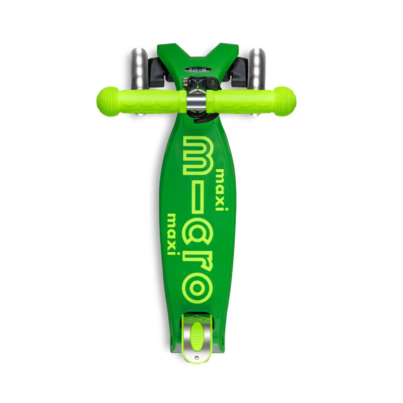 Monopatín Maxi Micro Deluxe Neón Led Plegable Verde