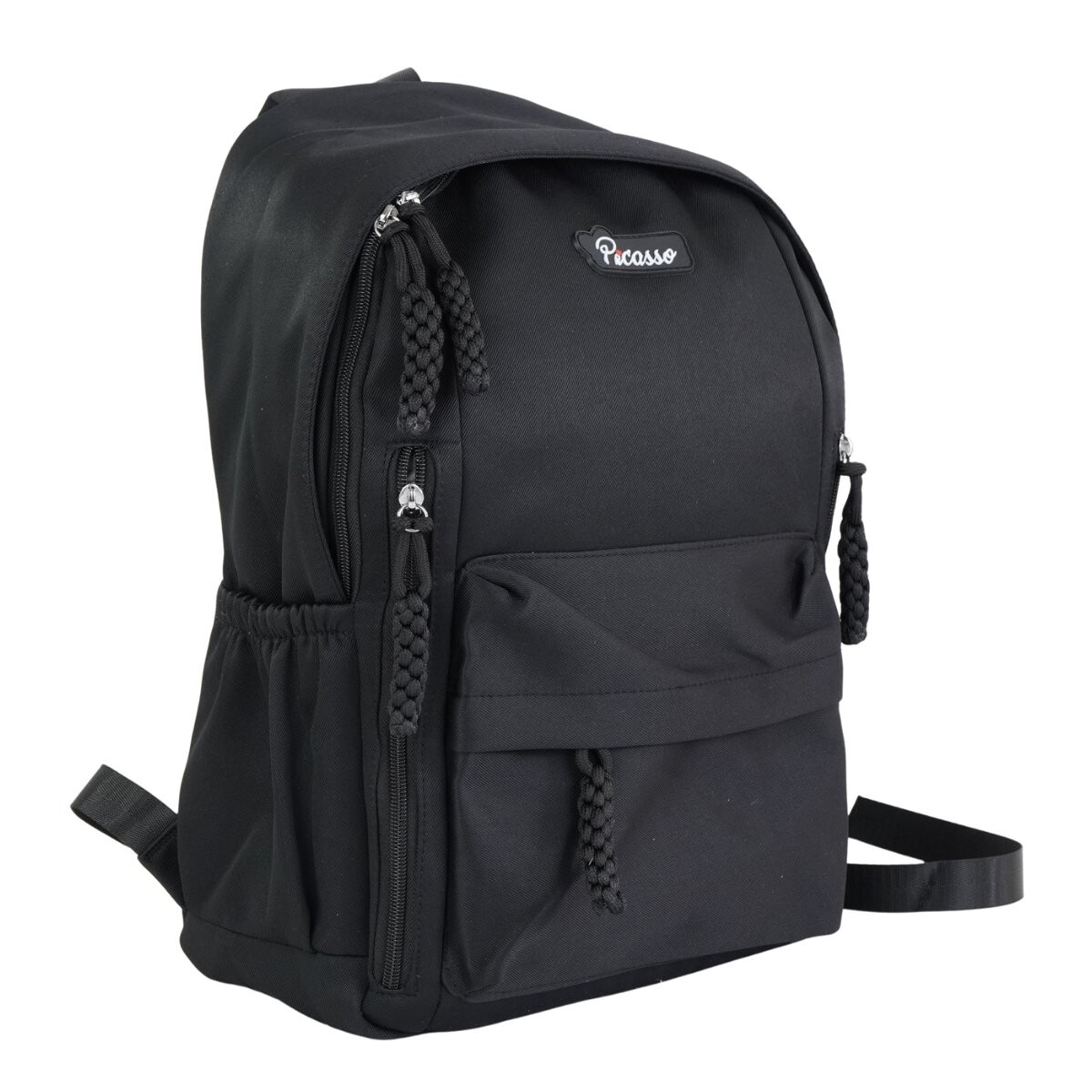 Mochila de lona lisa con 3 bolsillos frontales 