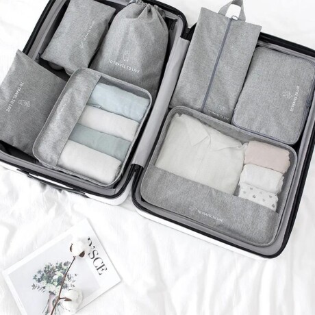 Organizadores para valija Set x7 TO TRAVEL TO LIVE Gris