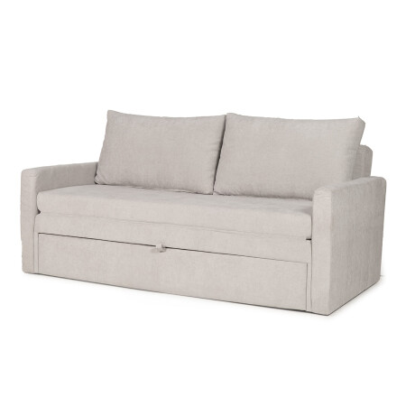 Sofá Cama Wey - Tela Microfibra Kruger 02-152 (Beige)