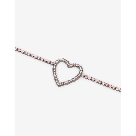 Choker Corazón Strass Fucsia Medio