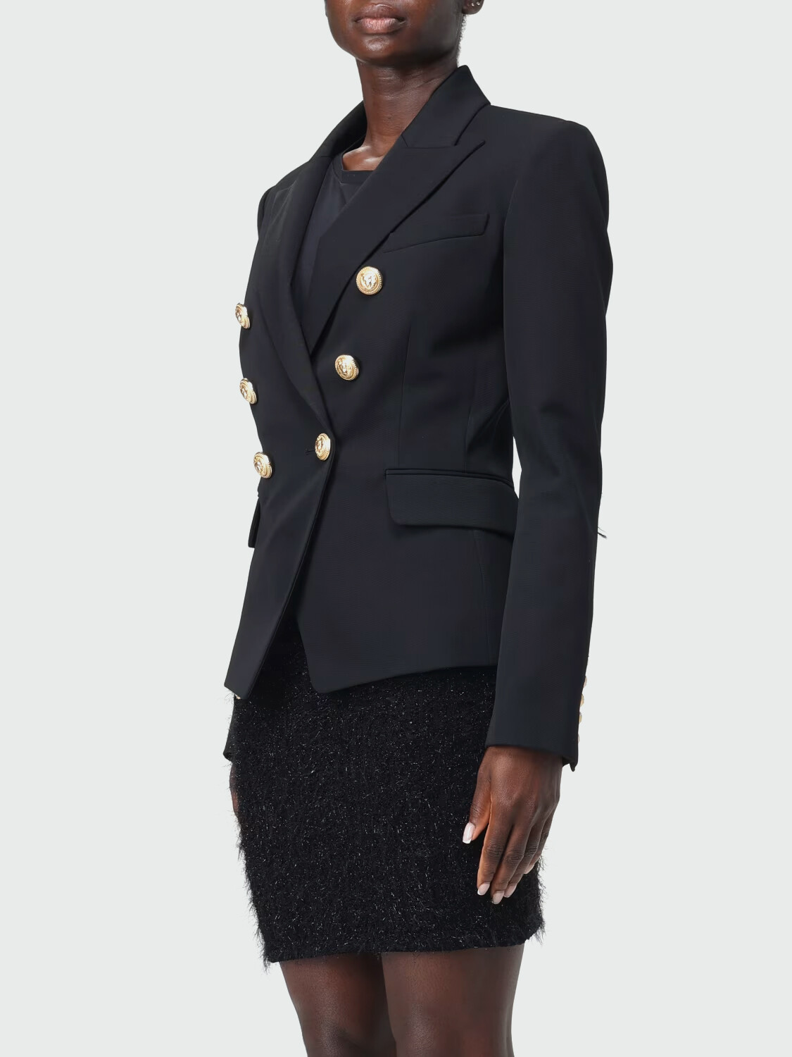 BALMAIN - BLAZER ENTALLADO 6 BOTONES Negro