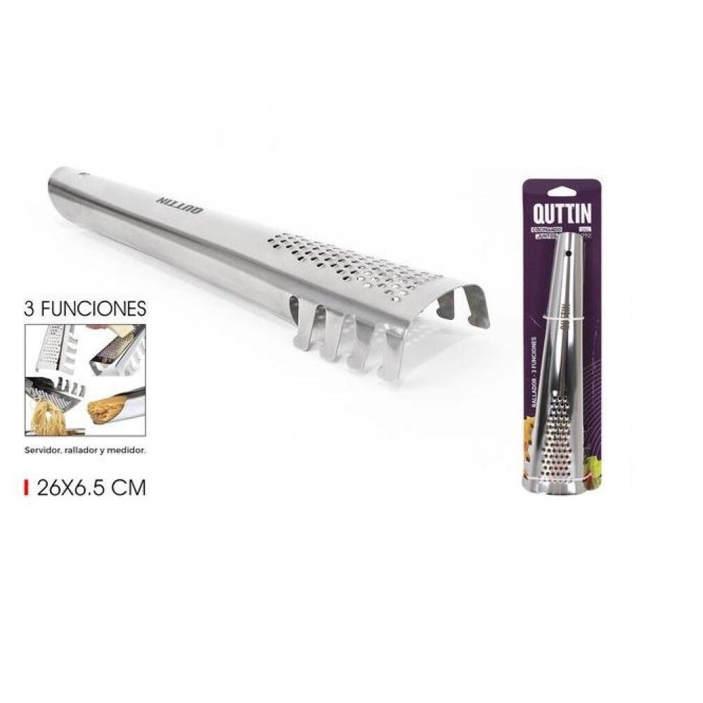 Rallador 3 Funciones Quttin de Acero Inoxidable 26 cm IN RALLADOR 3 FUNCIONES SS 26CM QUTTIN