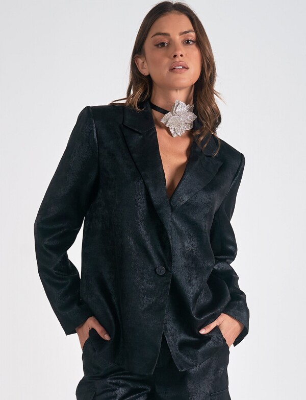 Blazer Satinado NEGRO