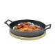 Fuente redonda 20cms hierro fundido base bamboo NEGRO