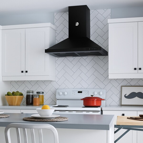 Campana De Cocina Extractor Goldtech 60cm Inoxidable Luz Variante Color Negro