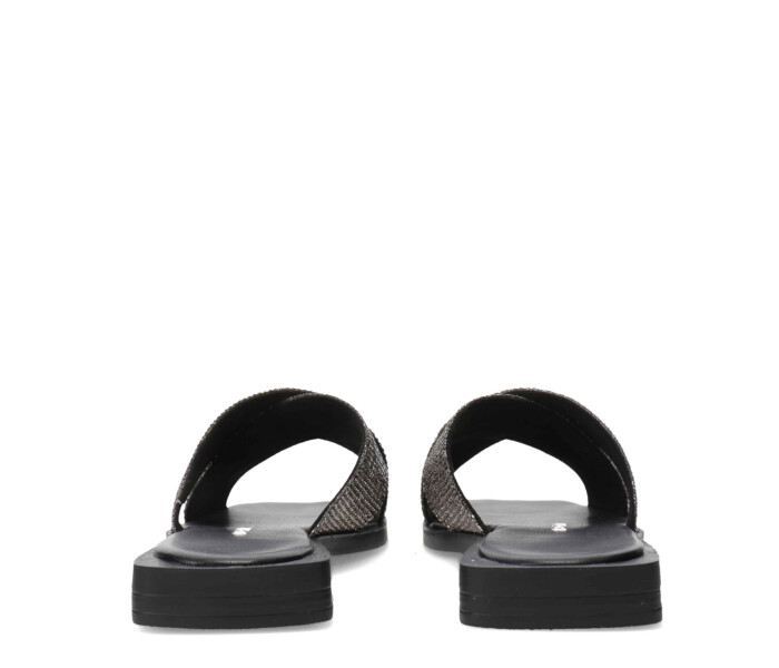 Sandalias de Mujer Bottero con Tiras Cruzadas de Brillos Negro