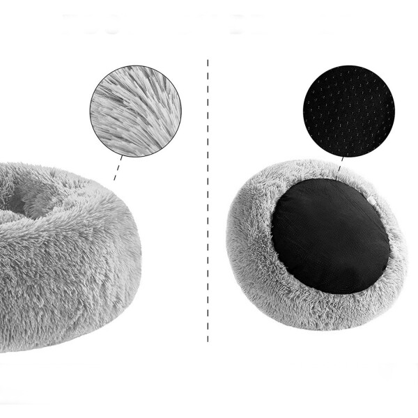 Cama Para Perro Cuna Puff Peluda Cucha 40 Cm Mascota Color Variante Gris Claro