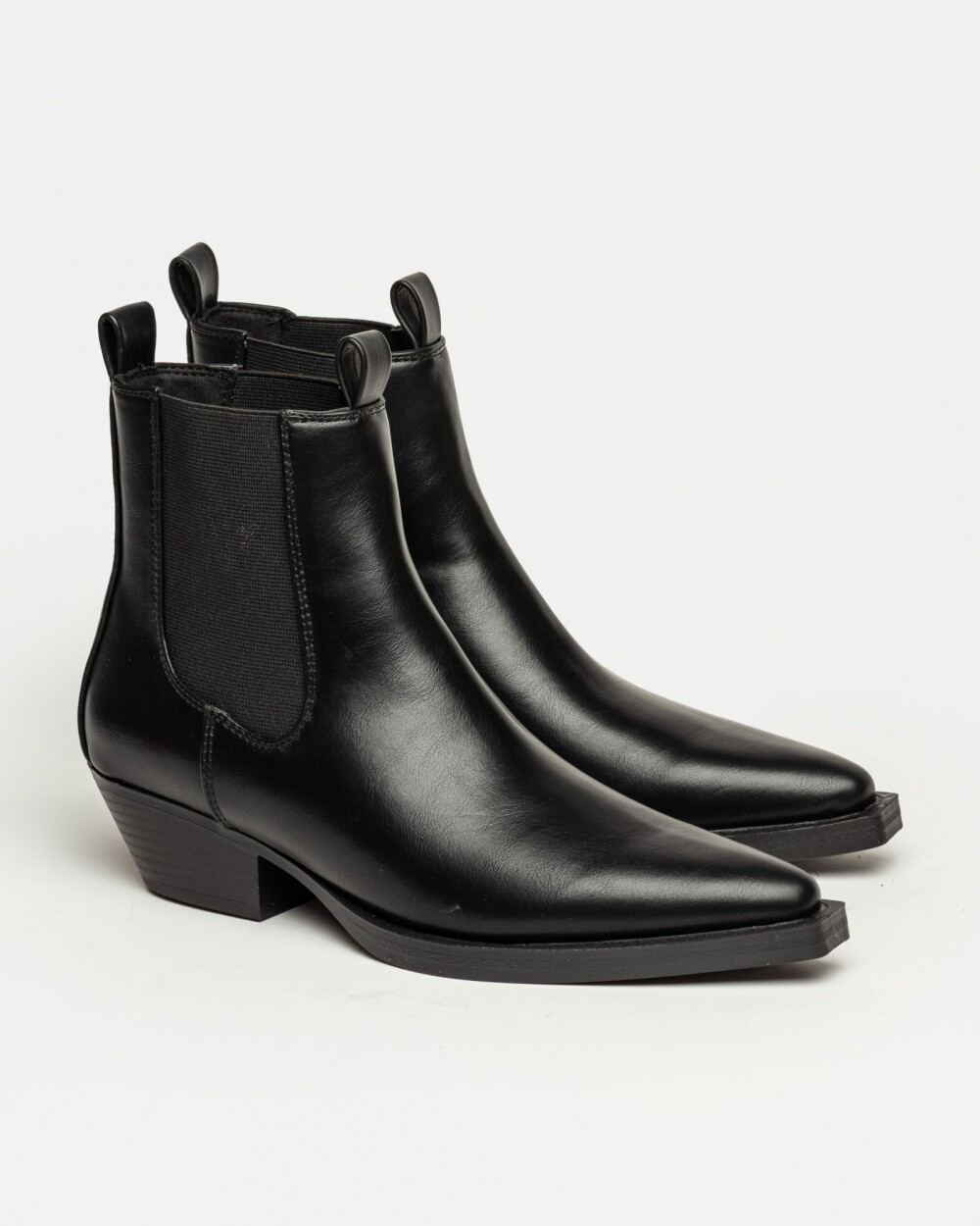 Bota caña baja Jolene en efecto cuero Negro