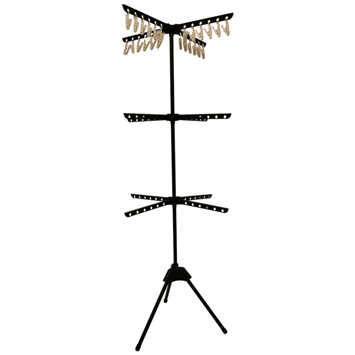 Tender 3 Niveles Vertical 155cm Ahorra Espacio con Broches - Negro 