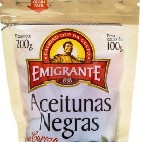 ACEITUNA NEGRA C/CAROZO D/P 100G EMIGRANTE ACEITUNA NEGRA C/CAROZO D/P 100G EMIGRANTE