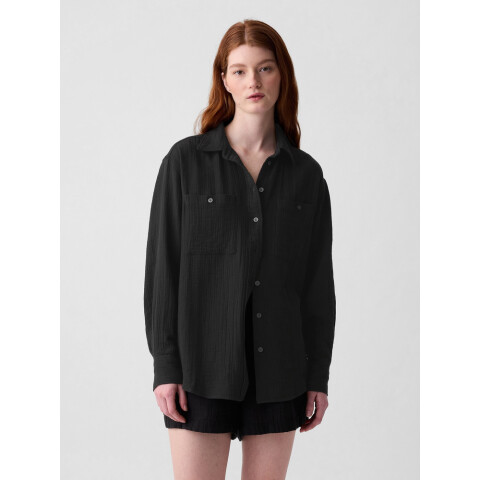 BIG SHIRT - GAUZE BLACK