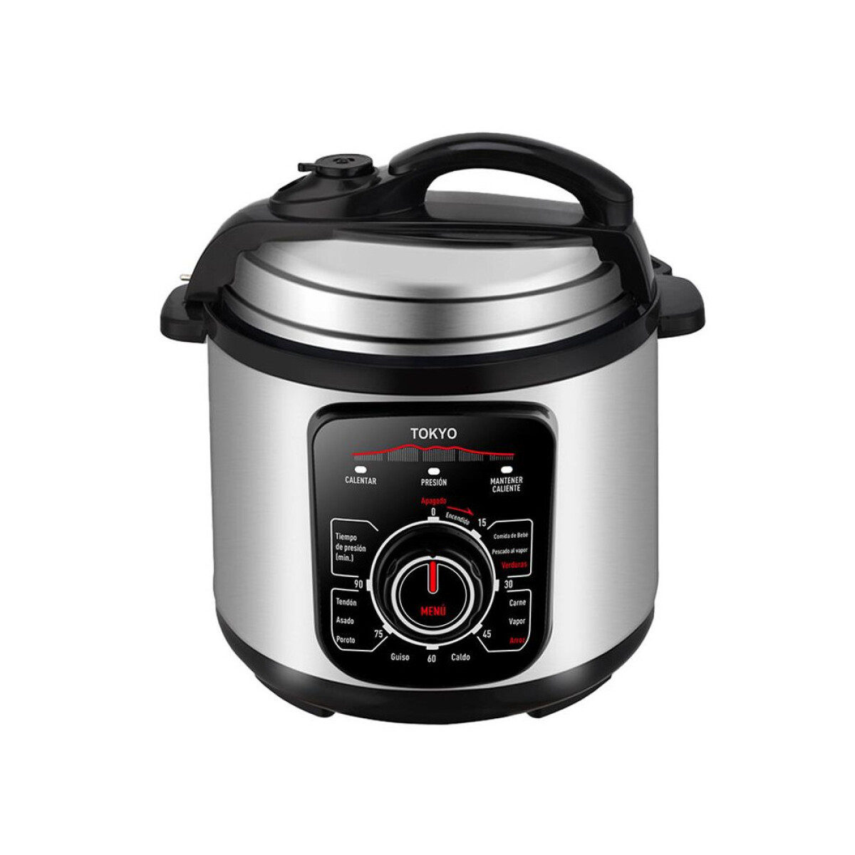 Olla a Presion Tokyo 6 Lts Cook Pro Contro Mecanico 8 Niveles de Seguridad 1000 