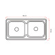 PILETA DE COCINA DOBLE ACERO INOX 78X42X21 CM SATINADA 000