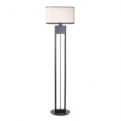 LÁMPARA DE PIE MADERA NEGRO ELIPTICO