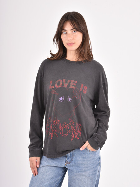 REMERA QUELLA GRIS OSCURO