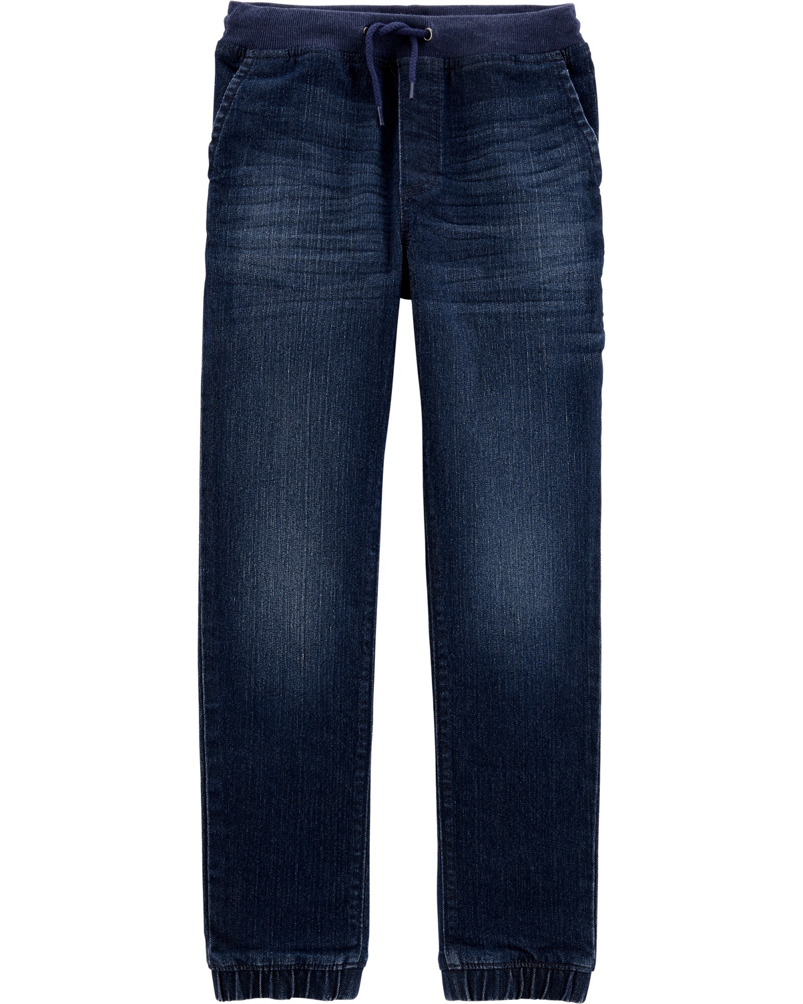 Pantalón de jean con cintura elastizada y cordón Sin color