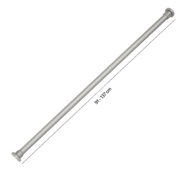 Barrote Extensible Para Cortina Metal 91-137Cm Con Punteros Color Gris