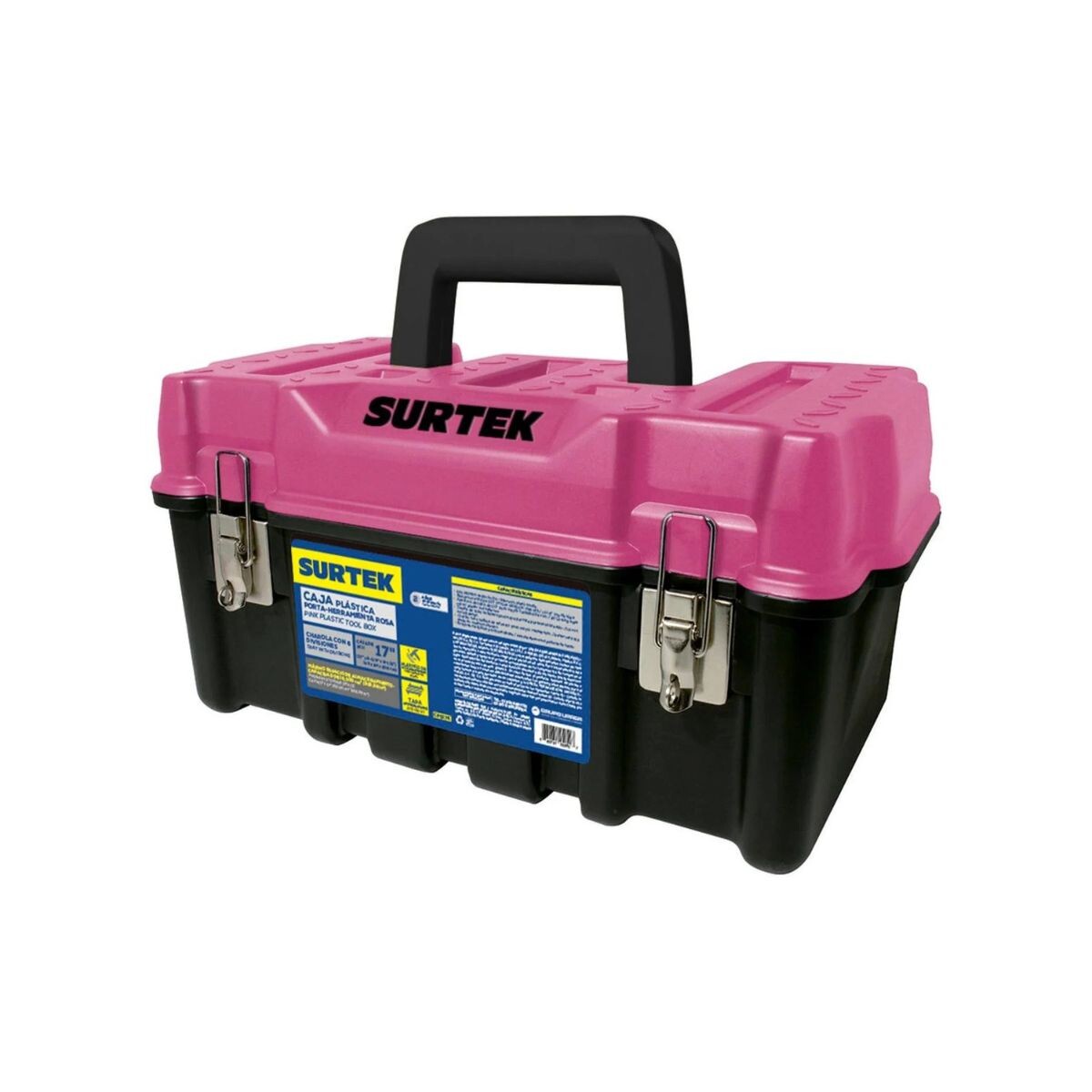 CAJA HERRAMIENTA MET 17X9" SURTEK ROSADA Caja Herramienta Met 17x9" Surtek Rosada