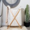 Canasto cesto para ropa bambu y tela Canasto cesto para ropa bambu y tela