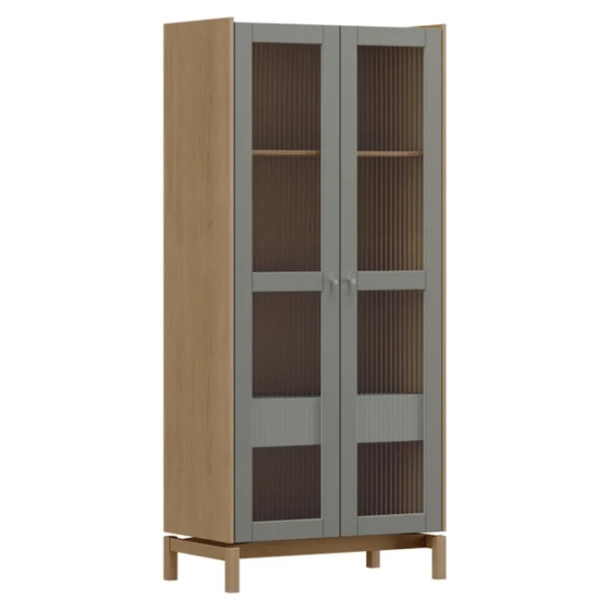 Vitrina Barcelona 2 Puertas 1 Cajon 1.80 2157zv Oak/ferrolac 