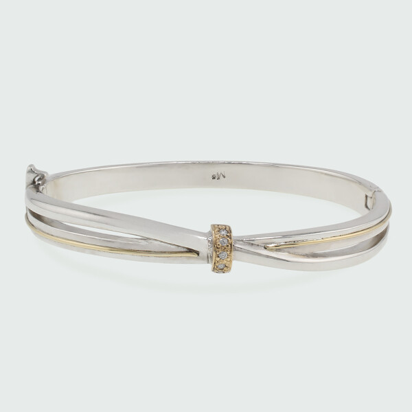 Pulsera Dualidad de MOON en Plata 925 y Oro 18k con brillantes Pulsera Dualidad de MOON en Plata 925 y Oro 18k con brillantes