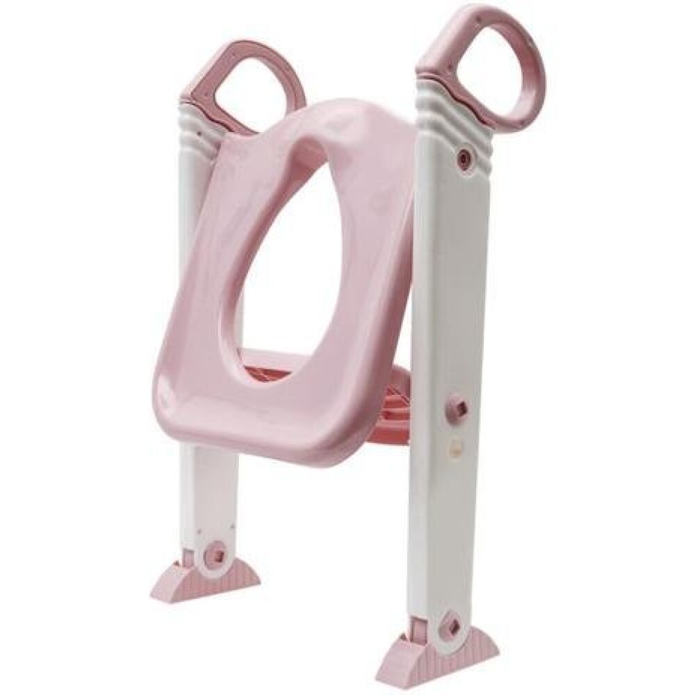 Reductor de inodoro con escalera set entrenamiento BUBA rosa