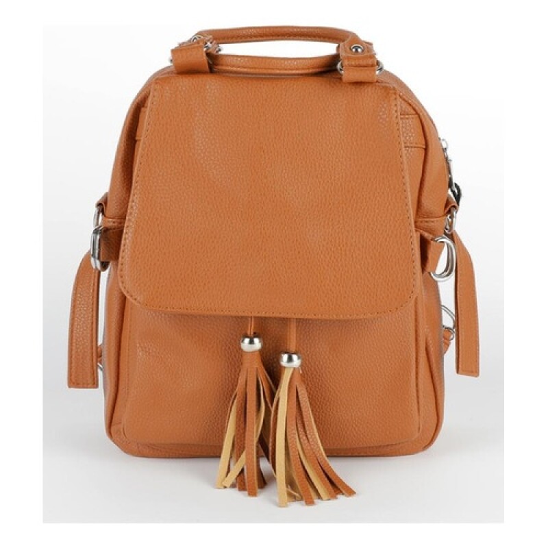 Mochila Canva en cuerina con asas Marrón
