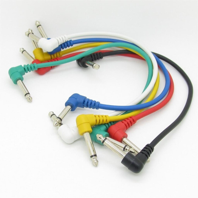 Pack X 6 Cables Interpedal 30cm Plug Para Pedal Musica Multicolor