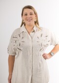 Camisa 100% lino, con perlas. Made in Turquía Camisa 100% lino, con perlas. Made in Turquía