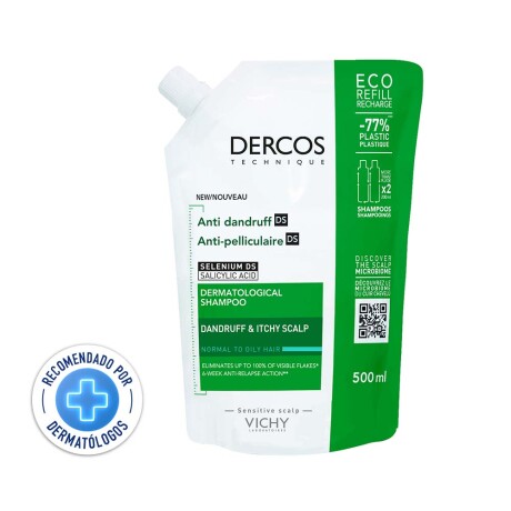 Refill Shampoo Vichy Dercos Anticaspa Cabello Graso 500ml Refill Shampoo Vichy Dercos Anticaspa Cabello Graso 500ml