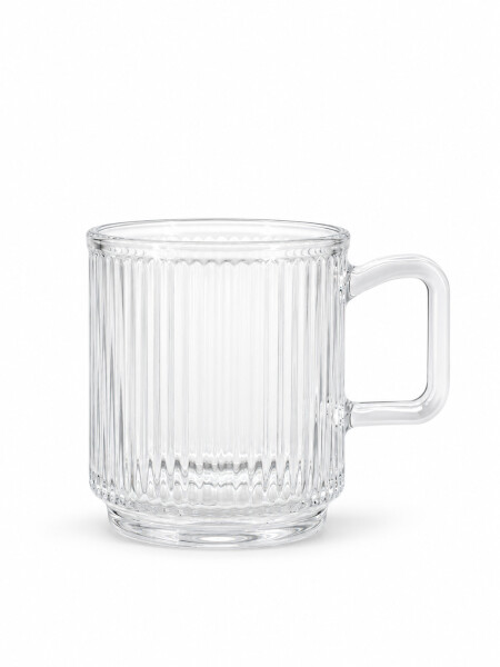 TAZA VIDRIO LISTRADO TRANSPARENTEGenérico
