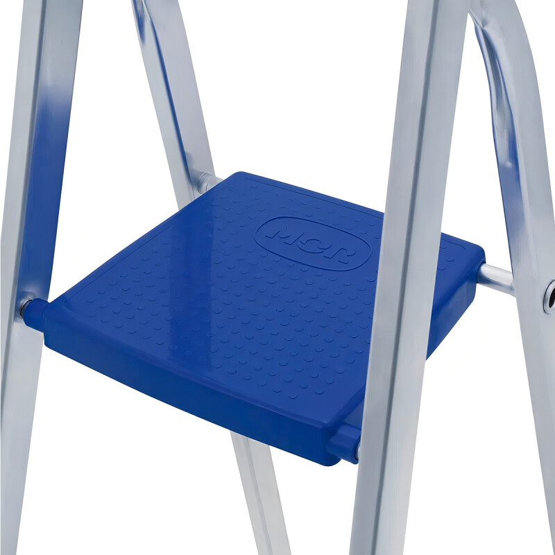 Escalera Aluminio 3 Escalones Mor Plegable Color Plateado/azul Escalera Aluminio 3 Escalones Mor Plegable Color Plateado/azul