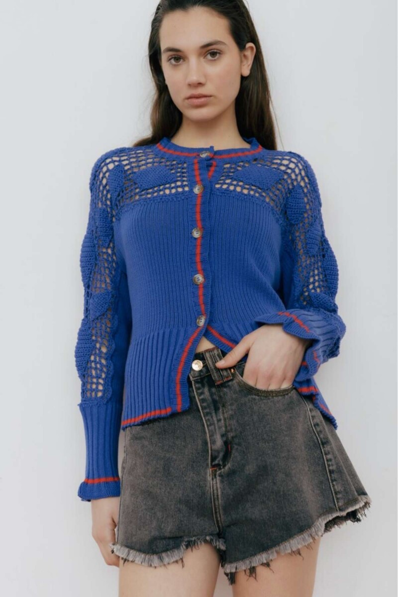 CARDIGAN CUTE COTTON - Azul 