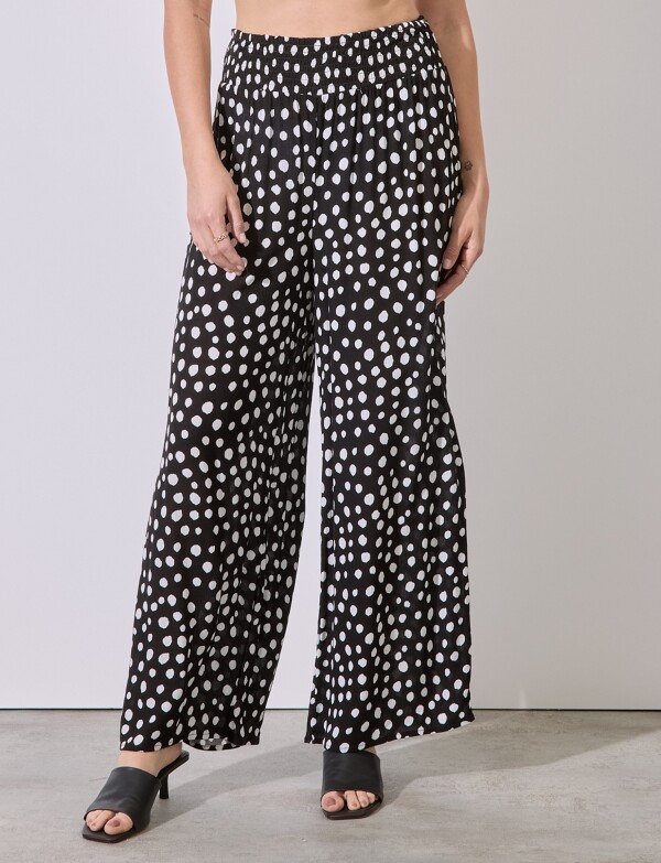 Pantalon Pull On Print NEGRO/CRUDO