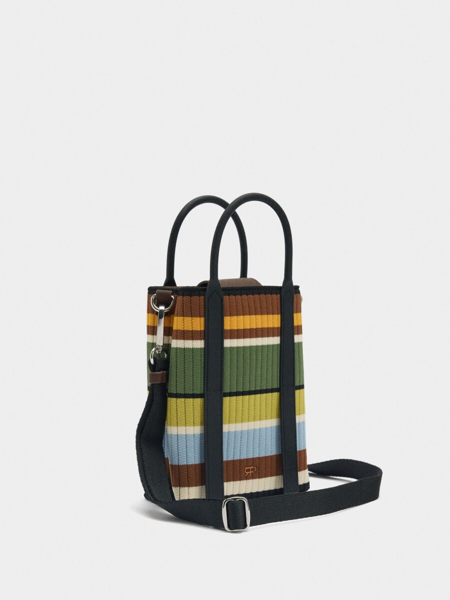 Bolsa Para Móvil De Punto Con Rayas multicolor