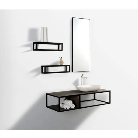 MUEBLE AUXILIAR DE ALUMINIO NEGRO MATE - 60.1X15.1X15.6 000