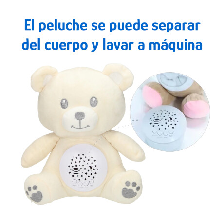 Peluche Musical Baby Doll 0-12M Ruido Blanco Luces Lavable Crema