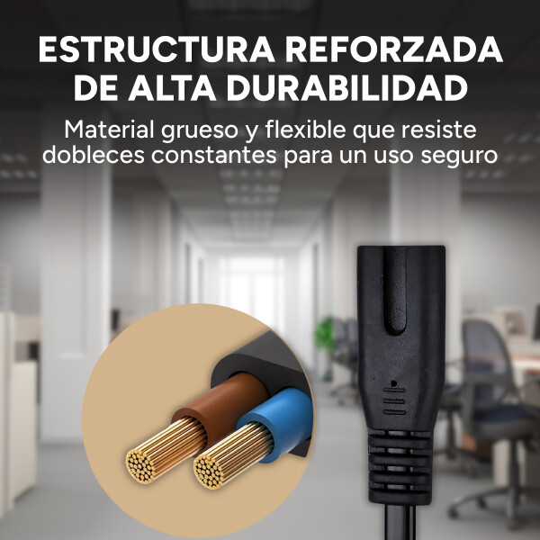 Cable De Poder Tipo 8 Para Laptop Impresora Lampara Radio Color Negro
