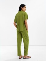 Camisa De Algodón Manga Corta verde