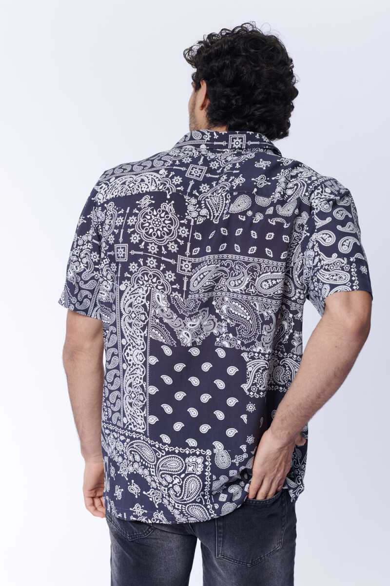 Camisa viscosa estampa arabescos Arabesco Gris Oscuro