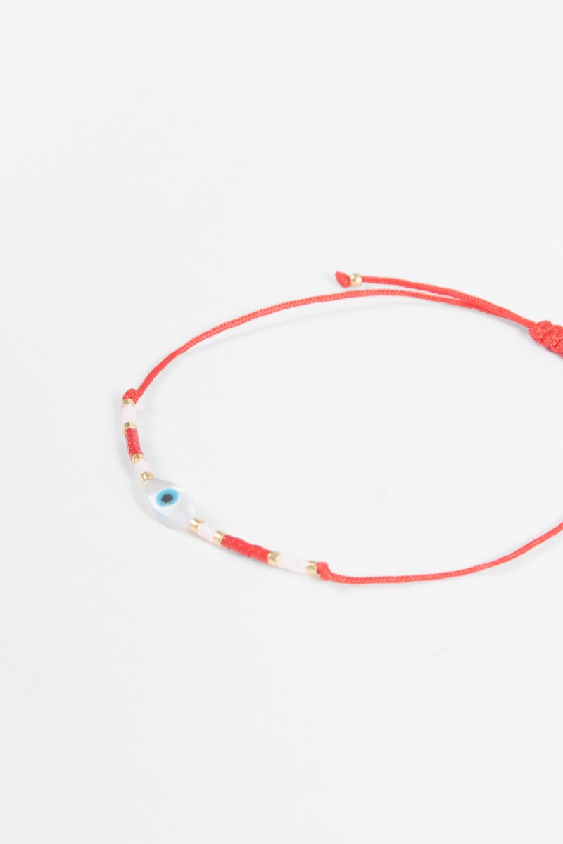 Pulsera ojitos ajustable rojo